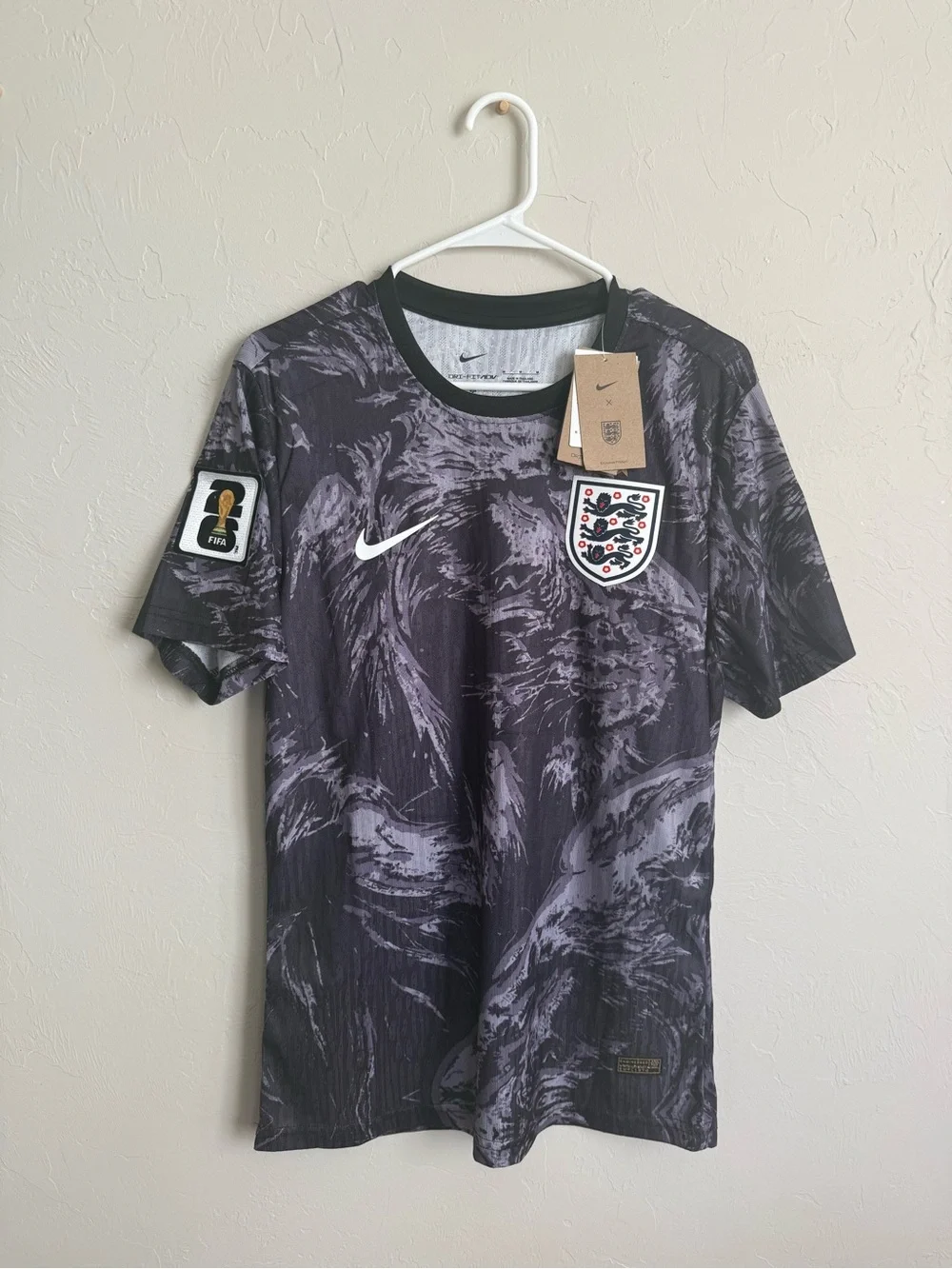 Nike England Football Jersey - Black & Gray Swirl